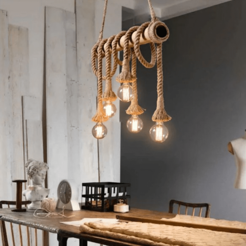 Vintage Hemp Rope Pendant Light