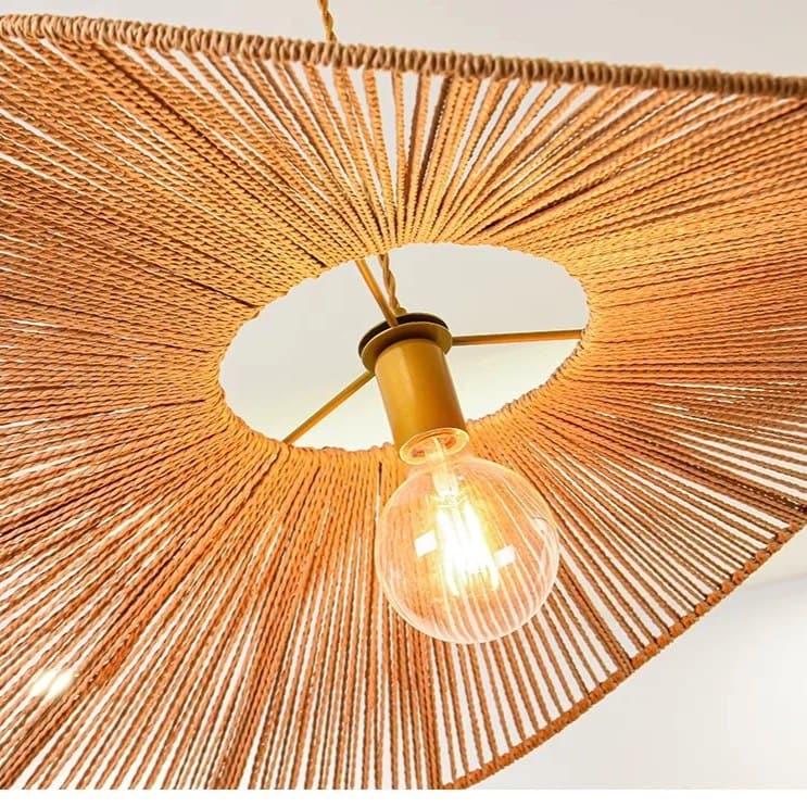 Wabi-Sabi Weave: Handcrafted Bamboo Pendant Light