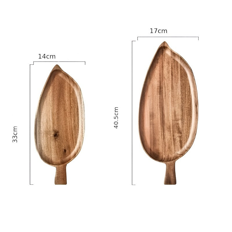 Wooden Leaf Shaped Food Tray