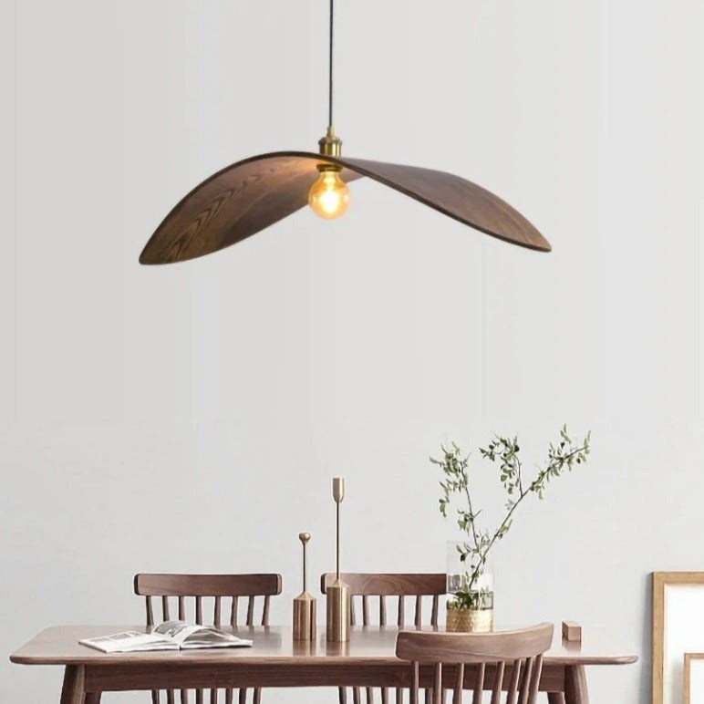 Wooden Pendant Lights for Minimalist Tablescapes