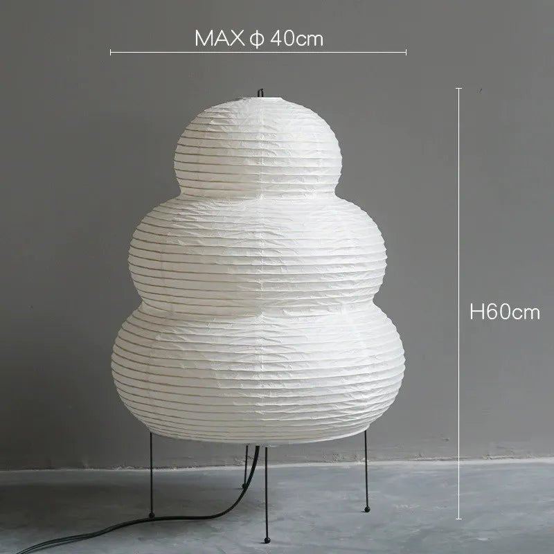 White Rice Paper Tripod Floor Lamp for Bedroom