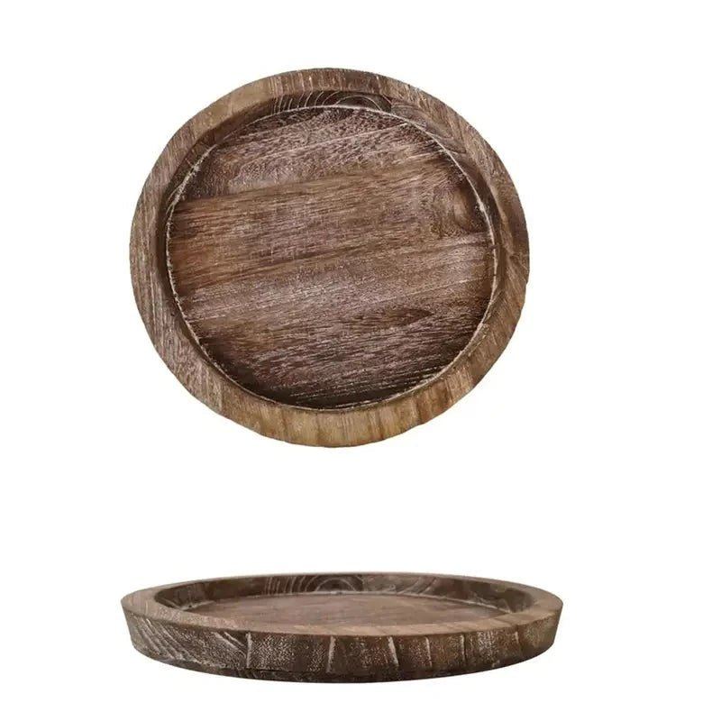 Farmhouse Rustic Wooden Candle Tray - Home Decor & Table Organizer